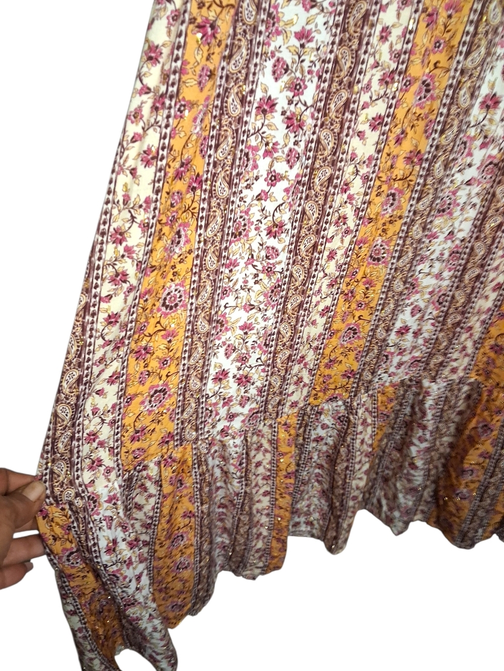 Sadie & Sage Rosey Tea Button Down Maxi Skirt Sm Boho Chic Festival - Picture 5 of 11